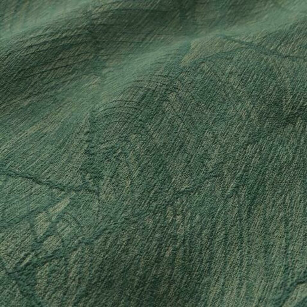 Close up of green anti microbial fabric in fibreguard pro upholstery