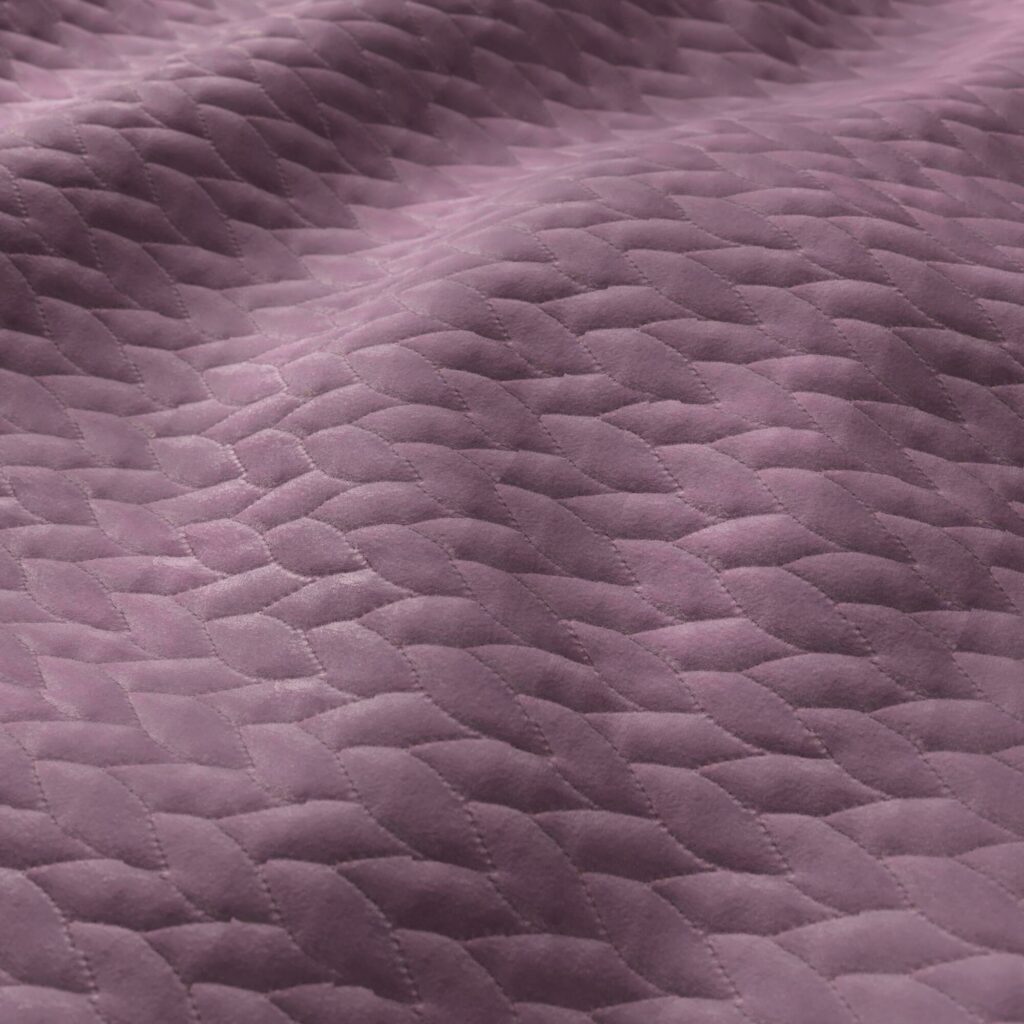 Rosewater coloured quilted velvet fibreguard wave shot