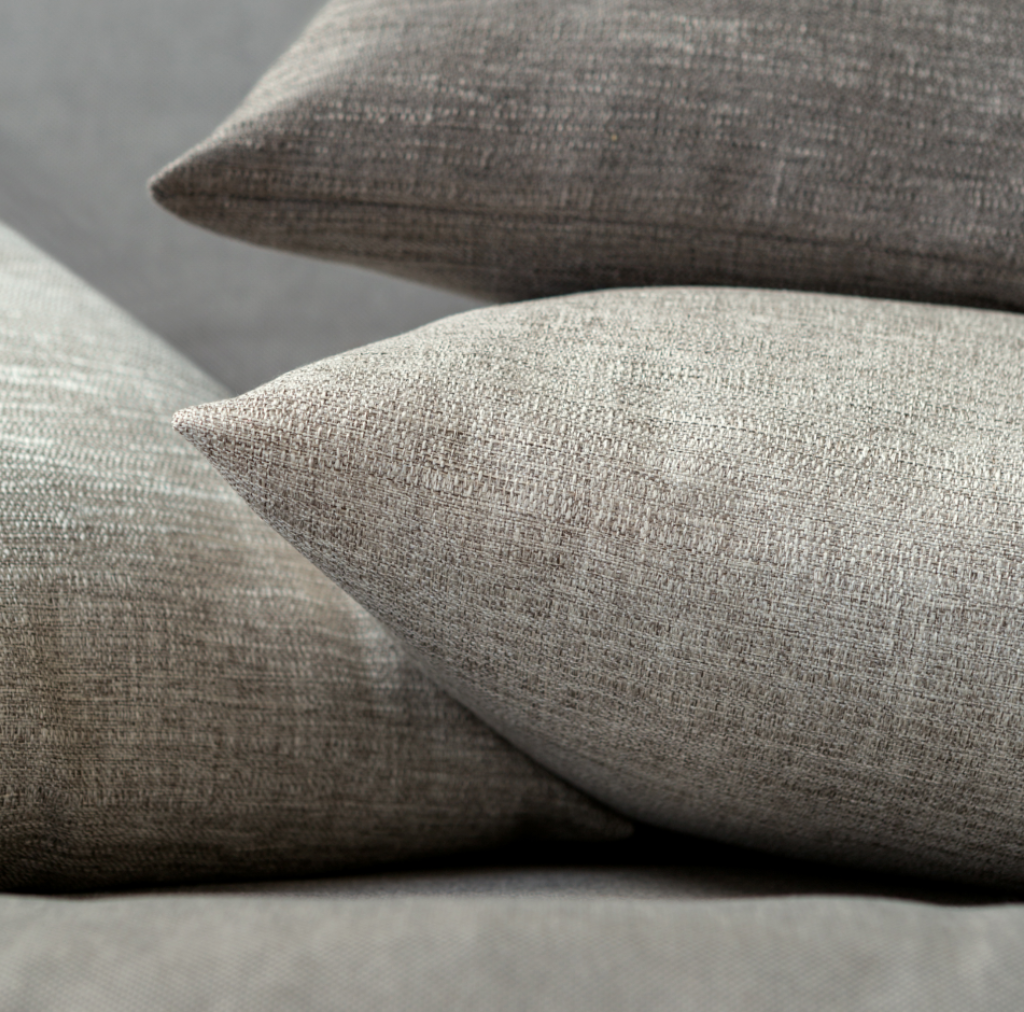 Warm neutral FibreGuard cushion fabrics
