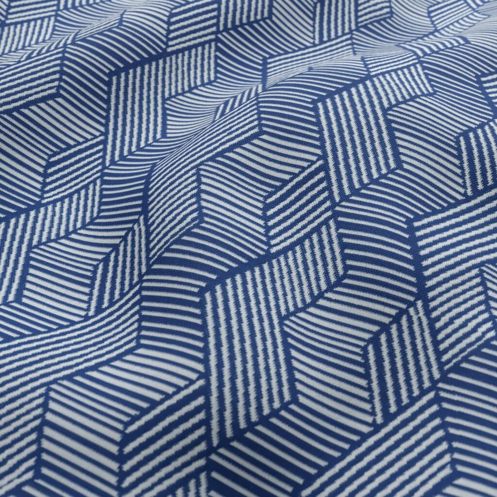 zigzag geometric blue upholstery